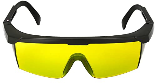 ZASCHMOY Glasses, 200-540nm Eye Protection Goggles Yellow, with Glasses Case and Cloth, for Engraving Machines and Most Applications