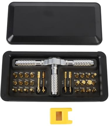 Jeu de tournevis à cliquet 30 en 1 avec poignée ergonomique, Kit multi-embouts acier allié for la réparation domestique et l'entretien automobile
