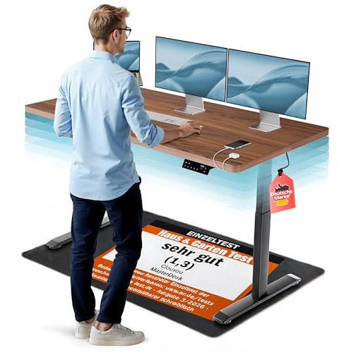 CLOUVOU MasterDesk Höhenverstellbarer Schreibtisch elektrisch [TESTSIEGER] | 160x80cm | Dual-Motor Schreibtisch höhenverstellbar elektrisch | Elektrischer Schreibtisch mit Memory, 2X USB & Kabelversteck