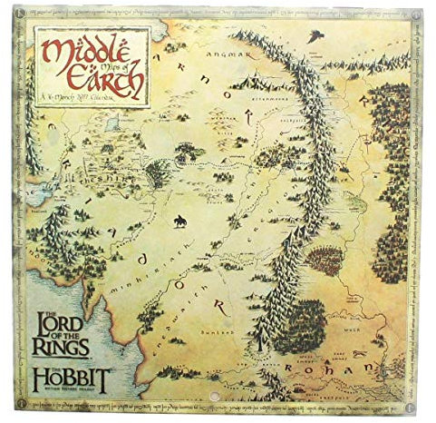 Lord of the Rings Middle-earth Maps 2017 Mini Wall Calendar