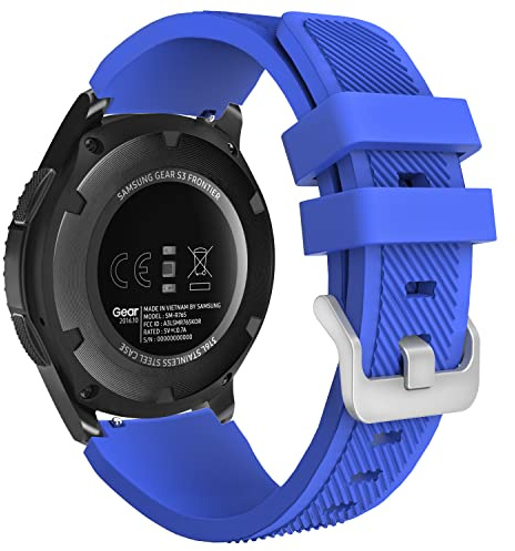 MoKo Sport Strap Compatible with Samsung Galaxy Watch 3 45mm | for Gear S3 Frontier/Classic/Galaxy Watch 46mm, Soft Silicone, Waterproof & Breathable, 22mm Watch Band, for Men and Women