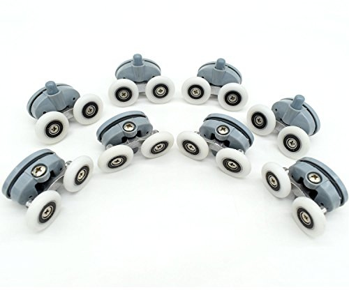 8 rulli per porta doccia a doppia farfalla con diametro di 25 mm.