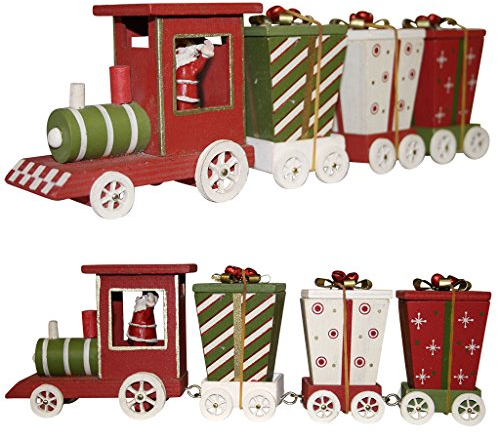 Christmas Paradise Dekozug Tischzug Weihnachten 24 cm aus Holz mit Geschenken Adventsdeko
