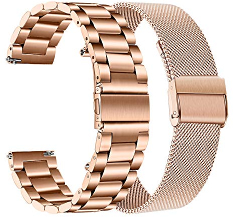 TRUMiRR Kompatibel mit Huawei Watch GT 5 Pro/Honor MagicWatch 2 42mm Armband, 20mm Mesh Gewebte Edelstahl Armband Ersatzband für Huawei Watch GT 3 42mm