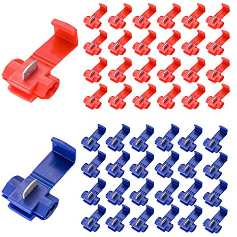 100 Pcs Scotch Lock Wire Connectors Quick Splice Electrical Terminal Assortment Set for Motorcycle, Automotive and Home Wiring Projects