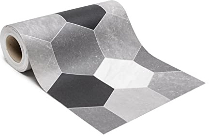 Giuri Tessuti - PASSATOIA per Cucina in Vinile - Tappeto Runner Antiscivolo e Lavabile in PVC - Largo 50 cm (180 CM, ALVEARE MARMO)