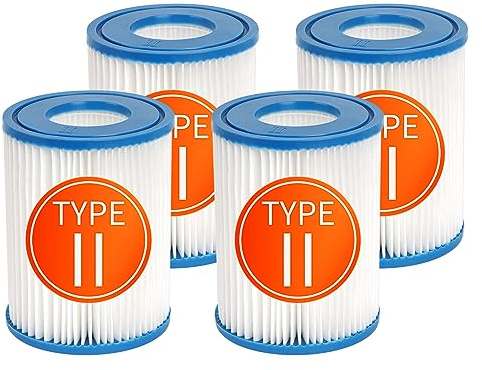 4 Pack Filter Cartridges for Bestway, Type II Filter for Swimming Pool,Compatible with Lay Z Spa Filter,Easy Cleaning Hot Tub Filter Cartridges