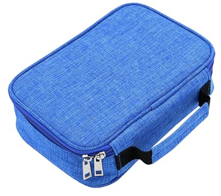 Tolenre Estuche para lápices con 72 ranuras, gran capacidad, portátil, extraíble, organizador de lápices, estuche estacionario, soporte para lápices de colores, para niñas y niños, azul, 22 x 16.5 x