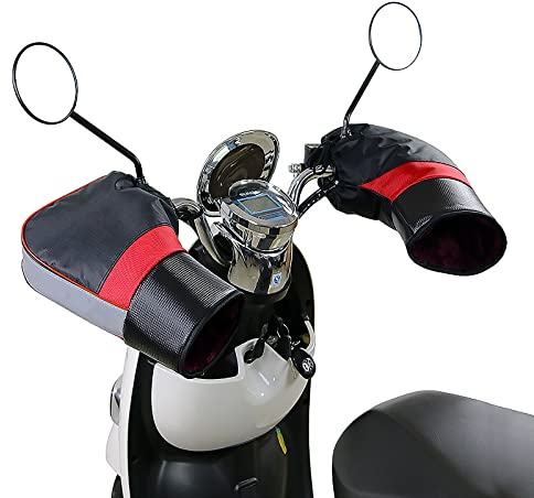 1 Paar Lenkerhandschuhe Motorrad Lenkerstulpen Winter Handwärmer Fahrradlenker Winddicht wasserdichte Fahrradhandschuhe Handschuhe Motorradlenker für Elektrofahrräder Motorrad Fahrrad (Schwarz A)