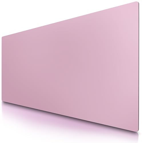 CSL XXL Speed Gaming Mauspad Titanwolf 900 x 400mm, Premium PU-Leder XXL Mousepad, Tischunterlage Large Size verbessert Präzision & Geschwindigkeit Stabiler Halt auf glatten Oberflächen, Dunkelrosa