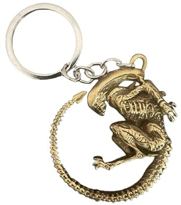 Generic Llavero compatible con Alien Color Bronce Ciencia Ficción Film Gadgets Accesorios Idea Regalo Hombre Mujer Niño Fantasy Cosplay, bronce, Talla única