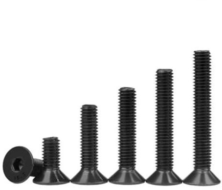 Die Schraube der Hexensteckdosendeckel, Flansch 10/50pcsM2-M8 Schwarz Grade10.9 Stahl Hexagon Sechskantschraube Kopf Flach Senkkopfschraube (Color : 6mm, Size : M2 (50pcs)) (Color : 5mm, Size : M3(5