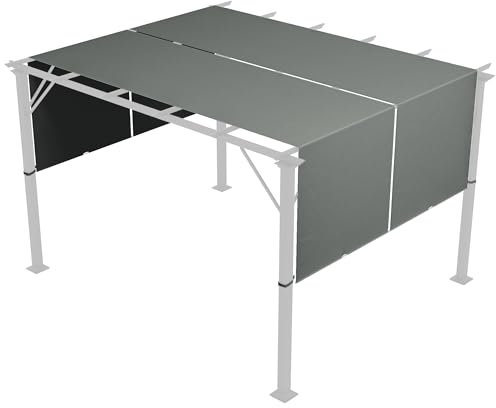 Outsunny Lot de 2 Toiles de Rechange pergola rétractable de 4,9 x 1,2 m pour pergola de 3 x 3 m Tissu Polyester Protection UV Gris foncé