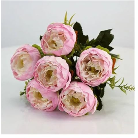 Künstliche Blumen Simulationsblumen Seidenpfingstrosen Brautsträuße Künstliche Pfingstrosen Brautjungfernsträuße Home Store Hochzeitsdekoration Hochzeitszubehör Kunstblumen Blumen Dekor(Pink)