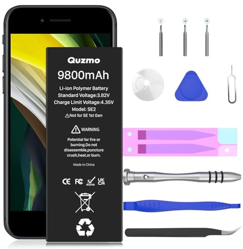 Battery for iPhone SE 2020, Upgraded 6000mAh High Capacity New 0 Cycle Replacement Battery for iPhone SE 2020 2nd Gen A2275 A2296 A2298 with Repair Tool Kit