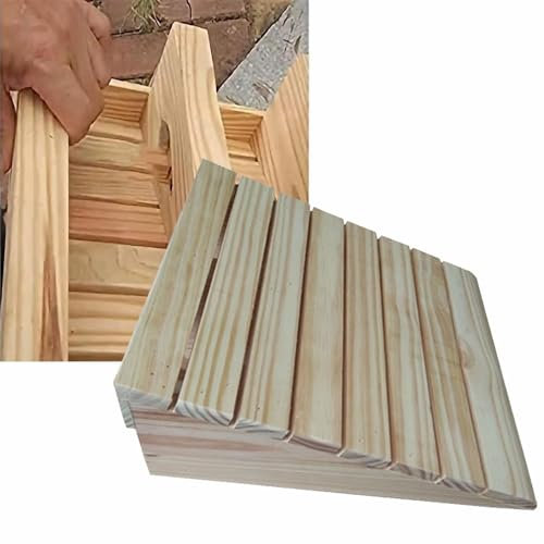 ZYXQQJ Rollstuhlrampe Holz Türschwellenrampe 8-14cm Hoch Bordsteinrampe Für Tür Außenstufen Garage, rutschfeste Zugangsrampen(31x30x10cm)