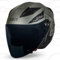 CRUIZER Casco moto jet homologado DRAX negro mate/gris doble visera, talla L