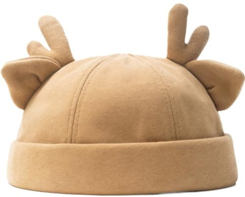 Vermieter-mütze, Süßes Geweih, Melonenhut, Modische Straße, Herren-Docker-mütze, Hip-hop-mütze, Verstellbar, Randlos, Gerollte Manschette, Penny-Kappe