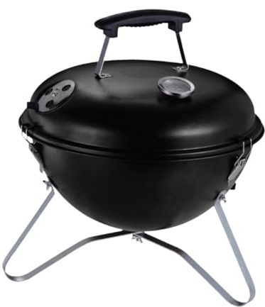 perfk Barbecue a carbonella, griglia per Barbecue Portatile, Rotonda, con sfiato Regolabile, con termometro, per Campeggio, Patio, Zaino in Spalla, Giardino