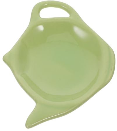 DECHOUS Tea Bag Dish Green, Ceramic Tea Bag Holder Tidy for Used Tea Bag, Tea Cup Coasters Teabag Tidy Rest for Home Kitchen, 12x8.7x2 cm