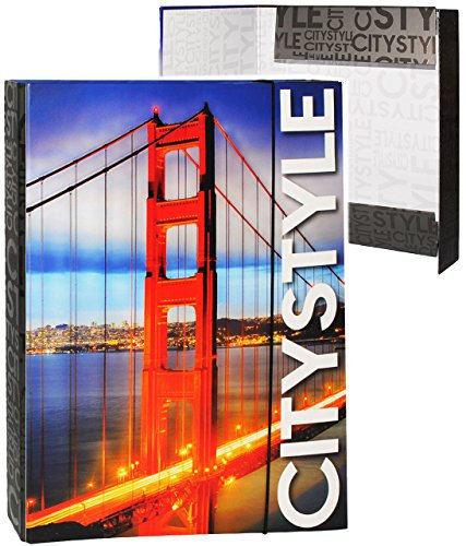 alles-meine.de GmbH Heftordner/Ordner/Heftbox - A4 - Brücke - Golden Gate Bridge/San Francisco - 2. Wahl - für Hefte, Zettel und Mappen - Glanz Druck - Gummizugmappe & Heft..