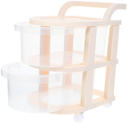 BCOATH Slim Storage Cart Wheels Rolling Makeup Trolley Hairdresser Trolley Mobile Cabinet Base for Bathroom Kitchen Beauty Salon