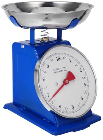 Cabilock Balance 10kg avec Plateau Amovible en Acier Inoxydable Cuisine Mécanique Vintage et Cadran Large Incassable pour Pâtisserie et Décoration