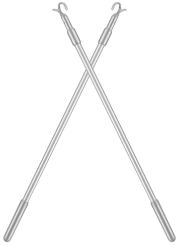 VALICLUD 2pcs Aluminum Alloy Telescopic Curtain Rods Extendable Blind Poles Lightweight Smooth Operation Silver Adjustable for Living Room Bedroom