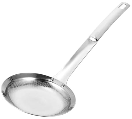 Cabilock Colador y Espumadera de Acero Inoxidable con Malla Filtro para Aceite y Grasa Cuchara Colador Ergonómica para Cocina para Pasta Sopa y Freír Alimentos