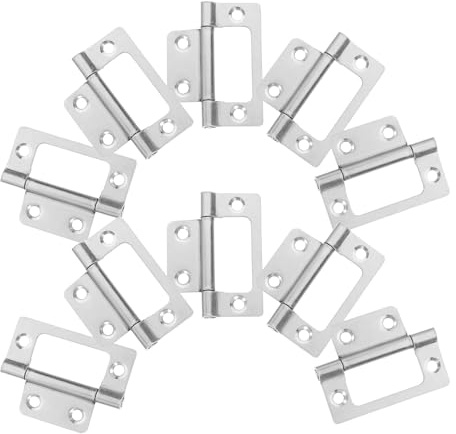 HOMSFOU Bisagras Para Armarios Bisagra De Puerta Alta Resistencia De Acero Inoxidable 51x25x1.2 Mm Color Blanco Latón 10 Piezas Silenciosas Para Muebles y Puertas De Cocina