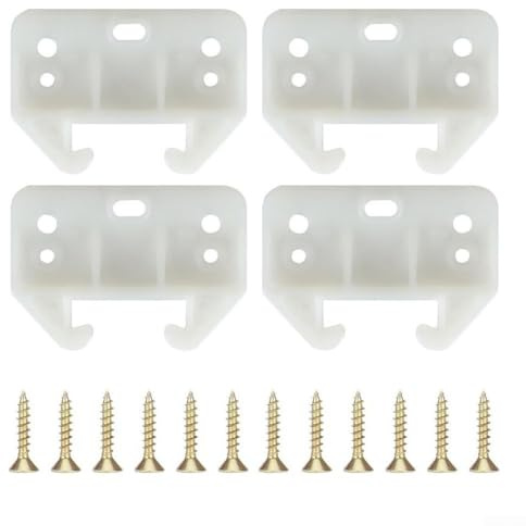 Kit di guide per cassetti in plastica resistente con staffe e viti per l'uso in bagni, cucine, camere da letto e armadi