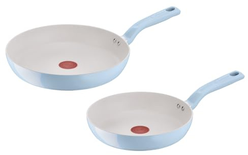 Lagostina Brezza, Set di 2 Padelle Antiaderenti Ø 24/28 cm, Rivestimento Mineralia, Indicatore di Calore Thermo-Signal, Manico Rivettato, Compatibile con Induzione