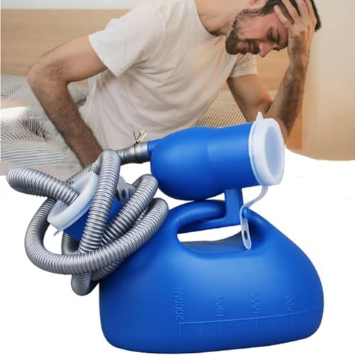 Urinario portátil de 2000 ml, adecuado for acampar, automóvil, viajes, cama, urinario antidesbordamiento for hombres, manguera 1,6 m, fácil limpiar