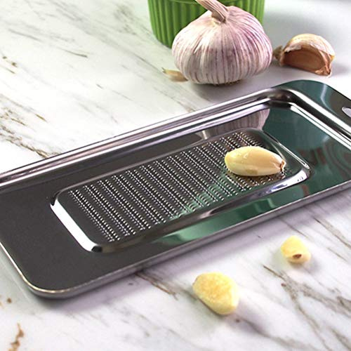 Solinder Rallador de Jengibre de Acero Inoxidable de 1 Mm de Espesor, Rallador de Queso Fácilmente Deformado para Herramientas de Molienda de Ajo y Wasabi, Diseño Antiarañazos, Sensación (Plata_2)