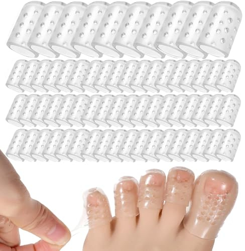 50 Pieces Toe Covers, Silicone Toe Protector, Breathable Toe Protector, Antifriction Protectors Toe, for Blisters, Calluses, Calluses, Friction Pain Relief