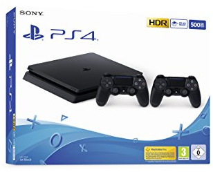 PlayStation 4 Slim 500GB E Chassis, Jet Black + 2° Dualshock 4 [Esclusiva Amazon.it]
