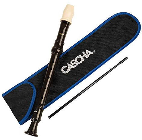 CASCHA Flauta Soprano Descantadora Soprano, Flauta Plástica para Niños y Principiantes, Juego con Bolsa, Varilla de Limpieza y Tabla de Digitacións, Marrón, Digitación Barroco