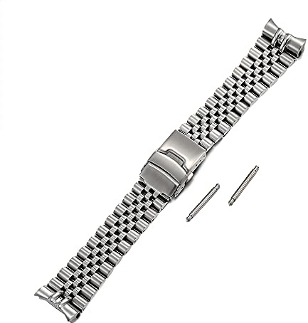 316L Silver Stainless Steel Solid Curved End Jubilee Metal Watch Band Bracelet Strap Fit For SKX007 SKX009 Watch,2 tone gold 22mm jubilee skx 007 watch bracelet