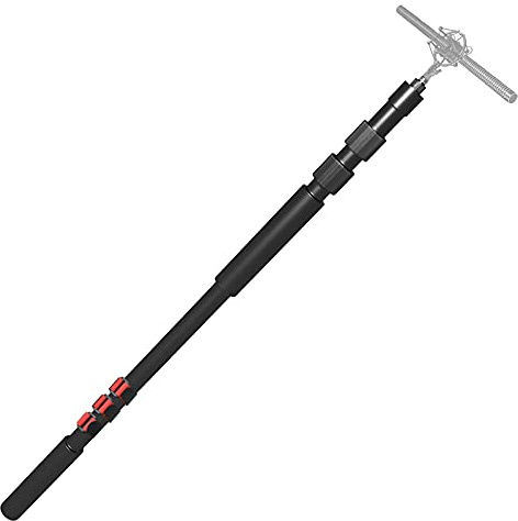 DNSbabi Portable Handheld Boom Pole for Shotgun Mic, 3-Section Extendable Microphone Arm for Filming with 1/4'' and 3/8'' Threads, 3ft to 8.3ft Adjustable Length (01)