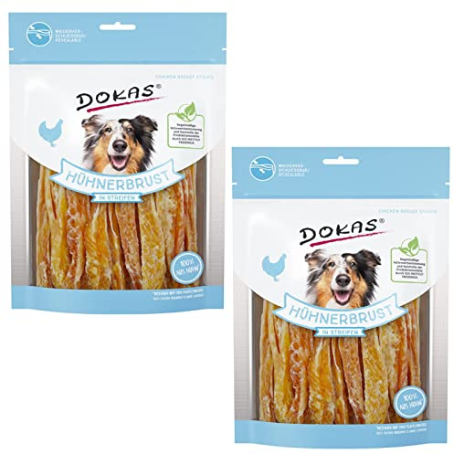 Dokas Dog HÜHNERBRUST in Streifen für Hunde - Doppelpack - 2 x 250 g