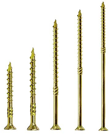 125 vis Torx allongées de 6 mm x 120 mm, tête fraisée plate, acier au carbone, zinc coloré, vis à bois