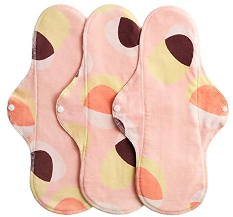 IMSEVIMSE Damenbinden Active, Night Pink Hoop, Bio-Baumwolle (2 x 3 Stück)