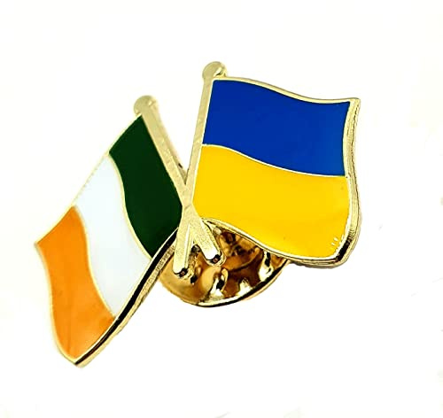 Ukraina Irland irländsk metall emalj landsflagga pin emblem vänskap tillsammans, Metall