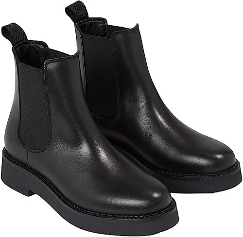Tommy Jeans Mujer Botines de media caña Chelsea Flat Botas, Negro (Black), 36 EU