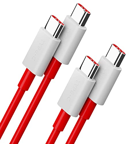 USB C Kabel für OnePlus 13T 11 10T 10 Pro Pad Open 5G,SUPERVOOC Schnellladung Kabel USB C auf USB C 2 Meter Super Flash Ladekabel Typ C für OnePlus Nord 5 3 2 2T Nord CE5 CE3 Lite OPPO Realme, 2 Stück
