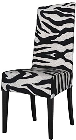 Stuhlhussen, Zebra-Fell-Textur, Sitzschutz, Stretch-Esszimmerstuhl-Schonbezug, Sitzbezug für Stühle