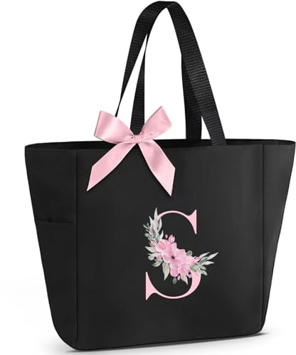 Vavabox Handtasche Damen A-Z mit Buchstabe - Geschenke für Frauen | Personalisierte Schultertasche mit Reissverschluss für Arbeit Uni Schule, Geburtstagsgeschenk für Freundin Braut Mädchen