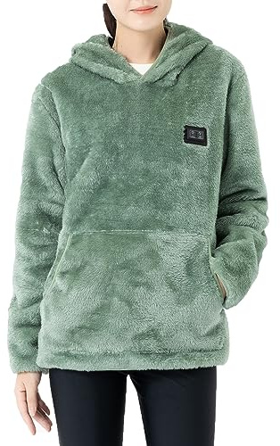 RLEHJN Beheizbarer Hoodie Damen Herren Beheizbare Hoodie Decke Oversized Sweatshirt Unisex Beheizbare Jacke Beheizbarer Pullover Fleecejacke Winterjacke Warm Teddyfleece Teenager Übergangsjacke