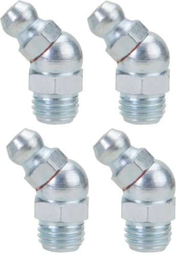 cyclingcolors 4x schmiernippel stahl kegelschmiernippel Fettpresse Nippel traktor rasenmäher auto motorrad roller, M8 X 1 45°