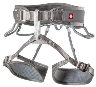 Ocun Twist Grau - Leichter bequemer 3-Schnallen Klettergurt, Größe XS-M - Farbe Grey Silver